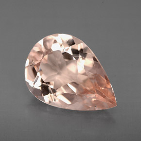 Morganita rosa natural 3,21ct, formato de pêra, VVS