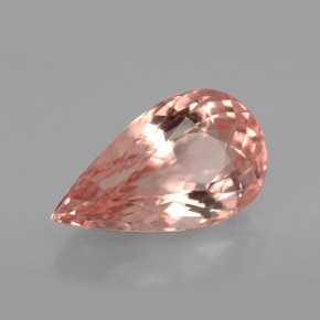 Morganita rosa natural 4,77ct, formato de pêra, VVS-VS