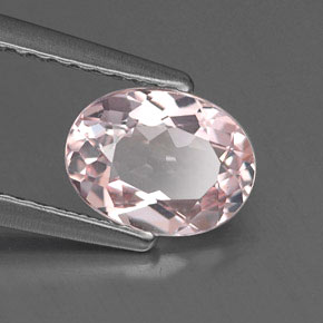 Morganita rosa natural 0,88ct, corte oval, IF
