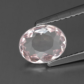 Morganita rosa natural 0,67ct, corte oval, VVS