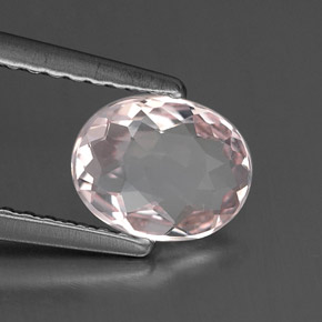Morganita rosa natural 0,67ct, corte oval, VVS