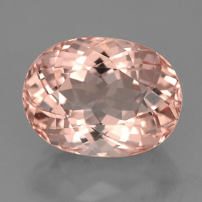 Morganita salmão natural 4,13ct, corte oval, VVS-VS