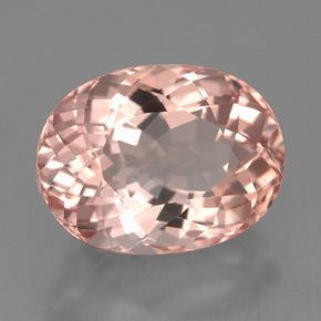 Morganita salmão natural 4,13ct, corte oval, VVS-VS