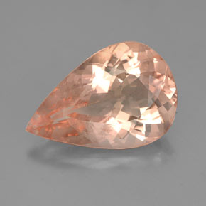 Morganita Salmão Natural 4.76ct, Formato de pêra, VS