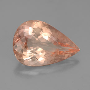Morganita Salmão Natural 4.76ct, Formato de pêra, VS