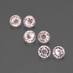 Pedras preciosas de morganita rosa natural de  ct, corte redondo, VS