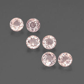 Pedras preciosas de morganita rosa natural de  ct, corte redondo, VS