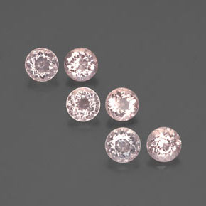 Pedras preciosas de morganita rosa natural de  ct, corte redondo, VS