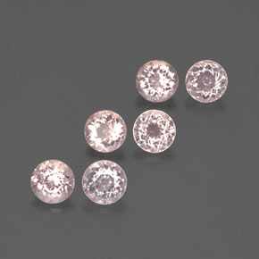 Pedras preciosas de morganita rosa natural de  ct, corte redondo, VS