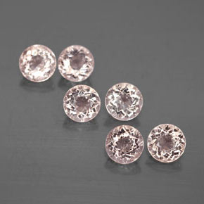Pedras preciosas de morganita rosa natural de  ct, corte redondo, VS