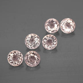 Pedras preciosas de morganita rosa natural de  ct, corte redondo, VS