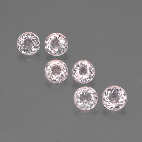 Pedras preciosas de morganita rosa natural de  ct, corte redondo, VS