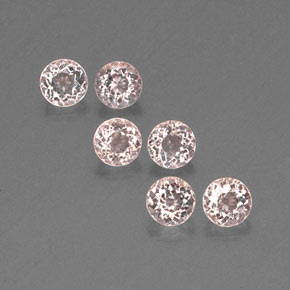 Pedras preciosas de morganita rosa natural de  ct, corte redondo, VS