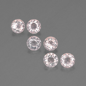 Pedras preciosas de morganita rosa natural de  ct, corte redondo, VS