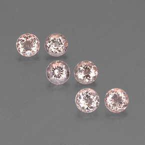 Pedras preciosas de morganita rosa natural de  ct, corte redondo, VS