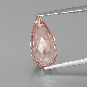 Morganita Rosa salmão Natural 6.86ct, Briolette, SI