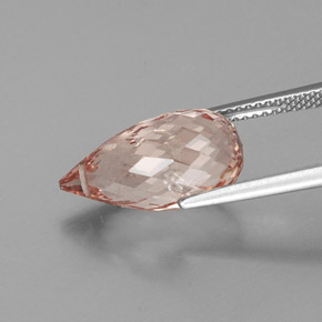Morganita Rosa salmão Natural 6.86ct, Briolette, SI