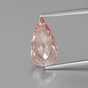 Morganita rosa natural 5,88ct, briolete, VS