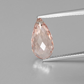 Morganita rosa natural 4,16ct, briolete, VS