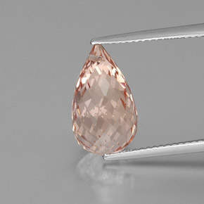 Morganita Rosa salmão Natural 6.71ct, Briolette, SI