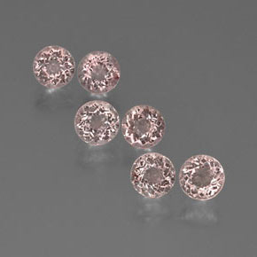Pedras preciosas de morganita rosa natural de  ct, corte redondo, VS