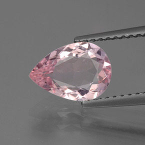 Morganita rosa natural 1,18ct, formato de pêra, VS
