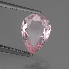 Morganita rosa natural 1,18ct, formato de pêra, VS