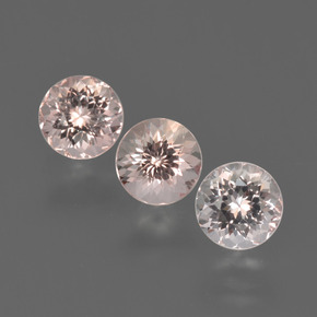 Pedras preciosas de morganita rosa natural de  ct, corte redondo, VS