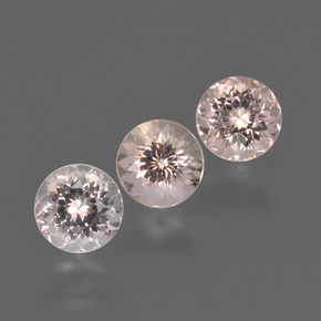 Pedras preciosas de morganita rosa natural de  ct, corte redondo, VS