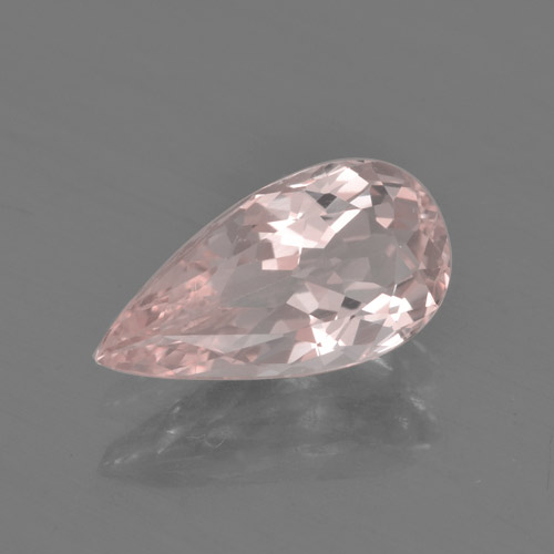 Morganita rosa natural 1,39ct, formato de pêra, VVS-VS
