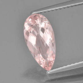 Morganita rosa natural 1,53ct, formato de pêra, VVS-VS
