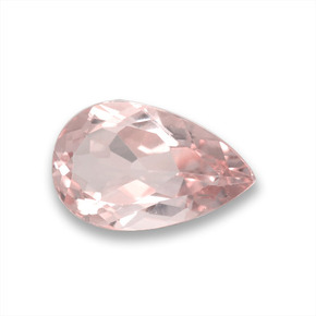 Morganita rosa natural 1,45ct, formato de pêra, VVS-VS