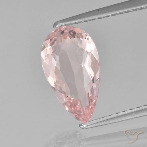 Morganita rosa natural 1,54ct, formato de pêra, VS