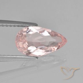 Morganita rosa natural 1,54ct, formato de pêra, VS
