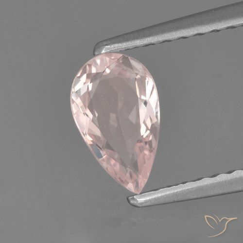 0.55ct Natural Luz rosa Morganita, Formato de pêra, VVS-VS