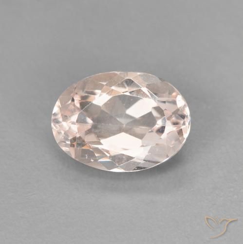 0.91ct Natural Medium Light-Pink Morganita, oval, VVS-VS