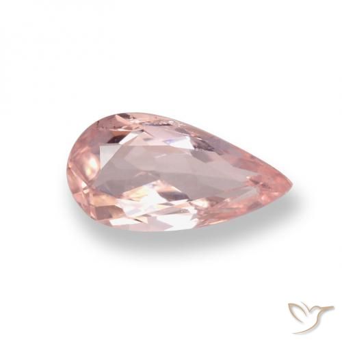 Morganita rosa natural 0,54ct, formato de pêra, VVS-VS