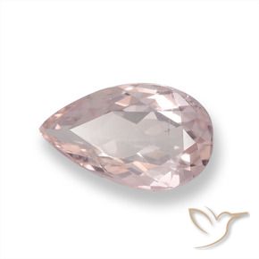 Morganita Tom Rosa Coral Natural 0.92ct, Formato de pêra, VVS-VS