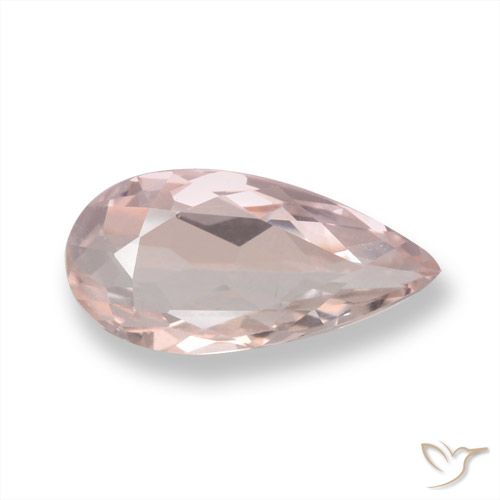 0.92ct Natural Luz rosa Morganita, Formato de pêra, VVS