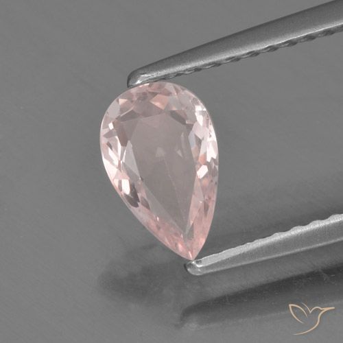 Morganita rosa natural 0,63ct, formato de pêra, VVS-VS