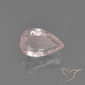 Morganita rosa natural 0,63ct, formato de pêra, VVS-VS