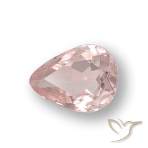 Morganita Rosa Flamingo Natural 0.65ct, Formato de pêra, VVS-VS