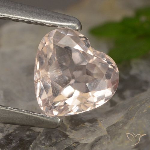 Morganita rosa natural 0,60ct, formato de coração, VS