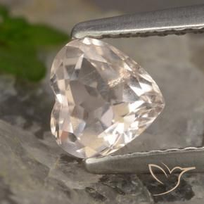 Morganita rosa natural 0,60ct, formato de coração, VS