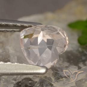 Morganita rosa natural 0,60ct, formato de coração, VS