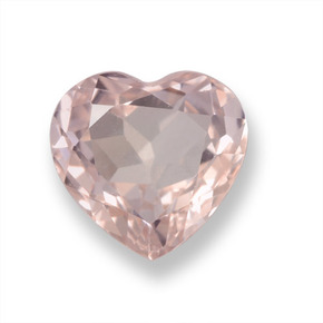 Morganita rosa natural 1,22ct, formato de coração, VS