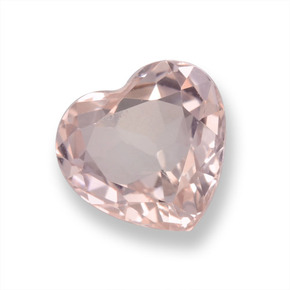 Morganita rosa natural 1,22ct, formato de coração, VS