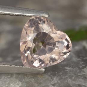 Morganita rosa natural 1,13ct, formato de coração, VS
