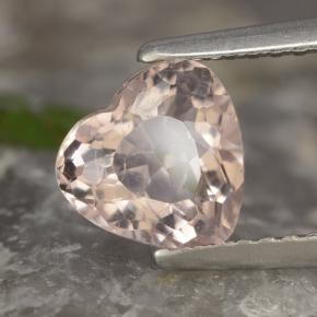 Morganita rosa natural 1,13ct, formato de coração, VS
