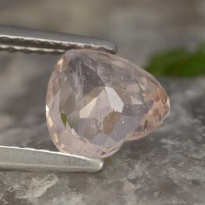 Morganita rosa natural 1,13ct, formato de coração, VS